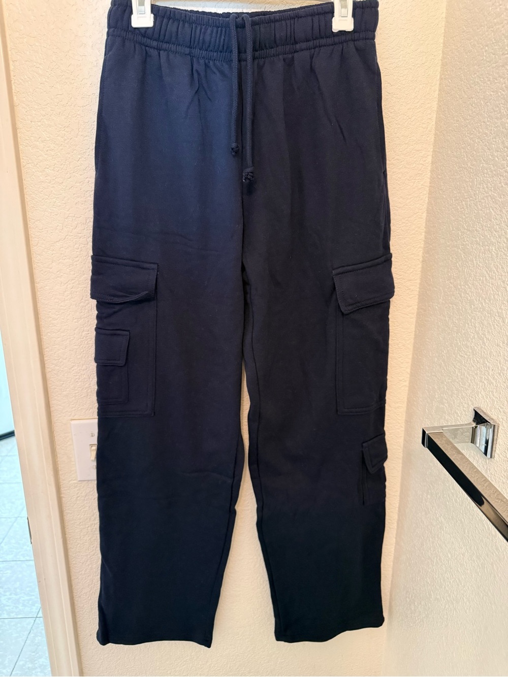 Garage Navy Cargo Sweatpants with Drawstring